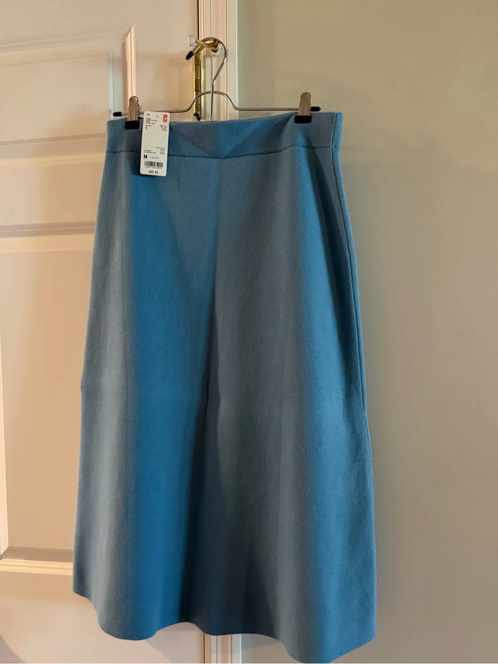 NWT Uniqlo Women’s Light Blue A-Line Knit Skirt
